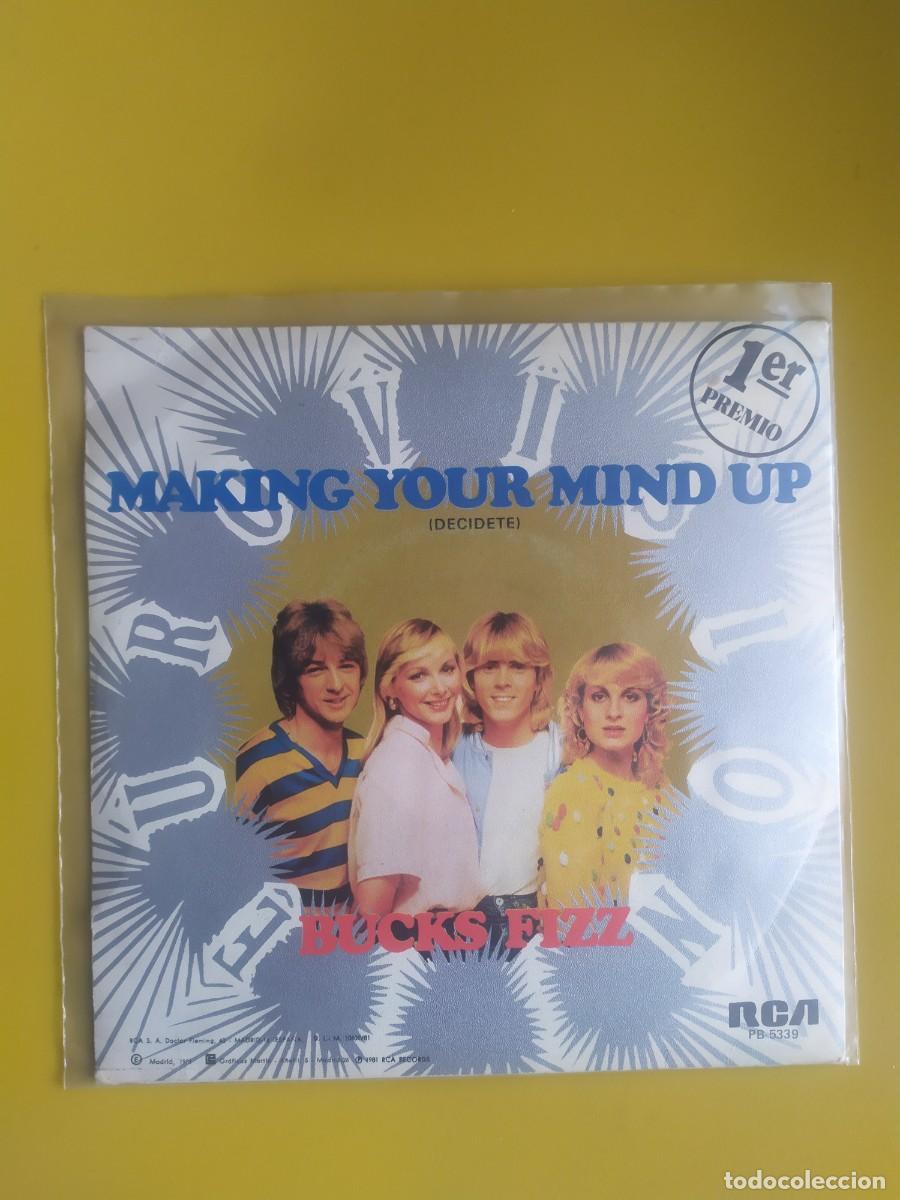 Discos de vinilo: Bucks Fizz - Making your mind up / Dont stop 1981 - Foto 2