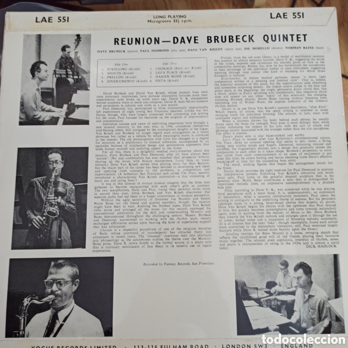 Discos de vinilo: Dave Brubeck Quintet &lrm;&ndash; Reunion - Foto 2