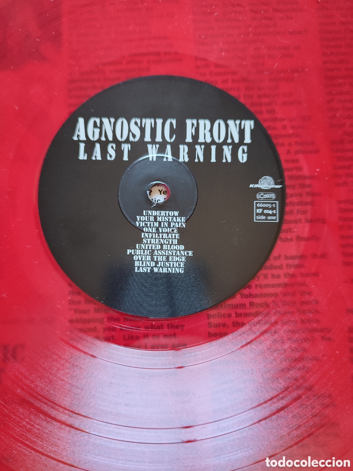 Discos de vinilo: Agn&oacute;stic Front - Last Warning - Foto 4