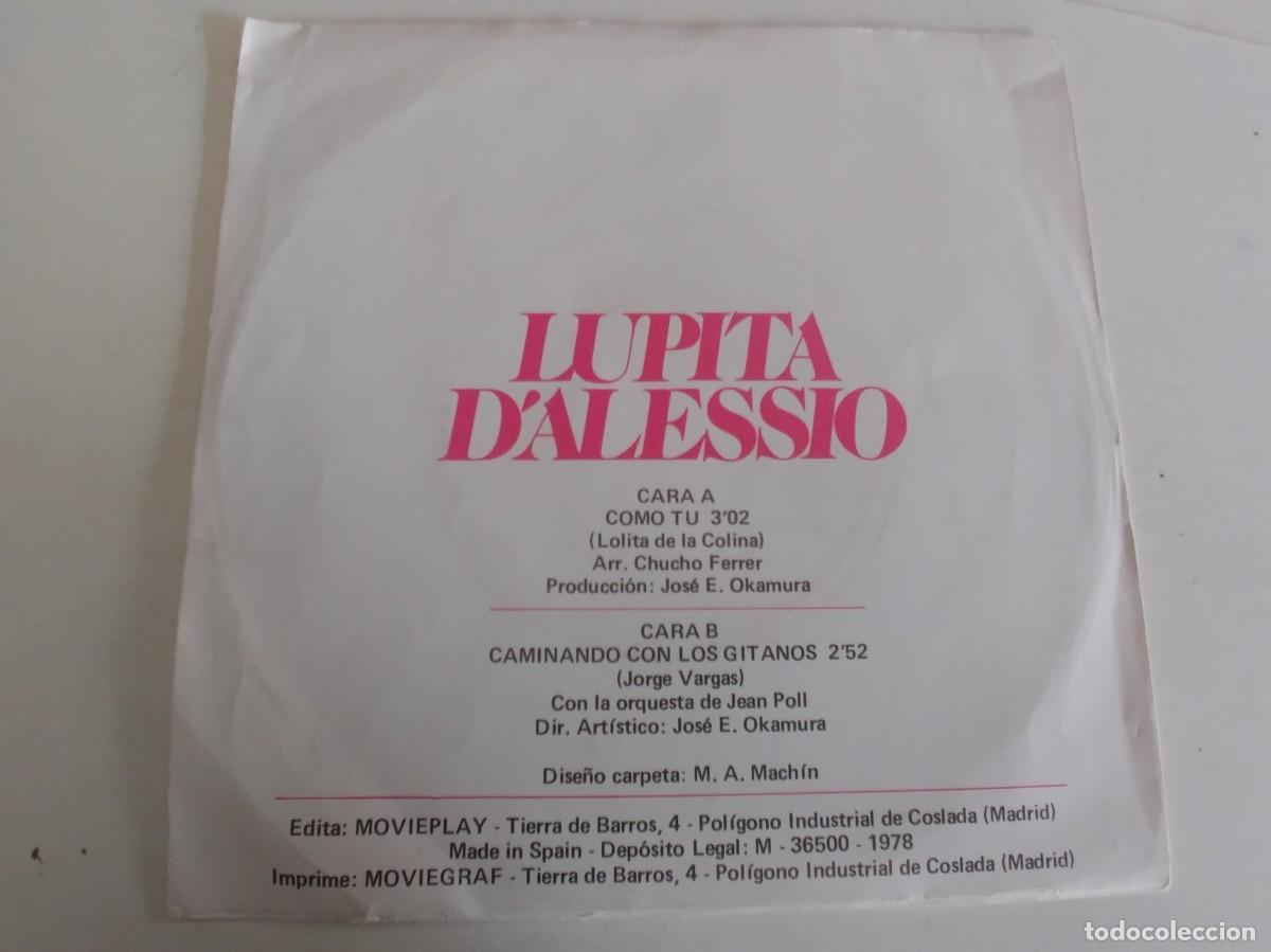 Discos de vinilo: LUPITA DALESSIO-SINGLE COMO TU - Foto 2