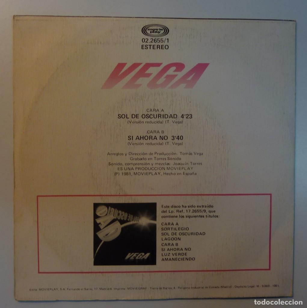 Discos de vinilo: VEGA // SOL DE OSCURIDAD // 1981 // SINGLE - Foto 2