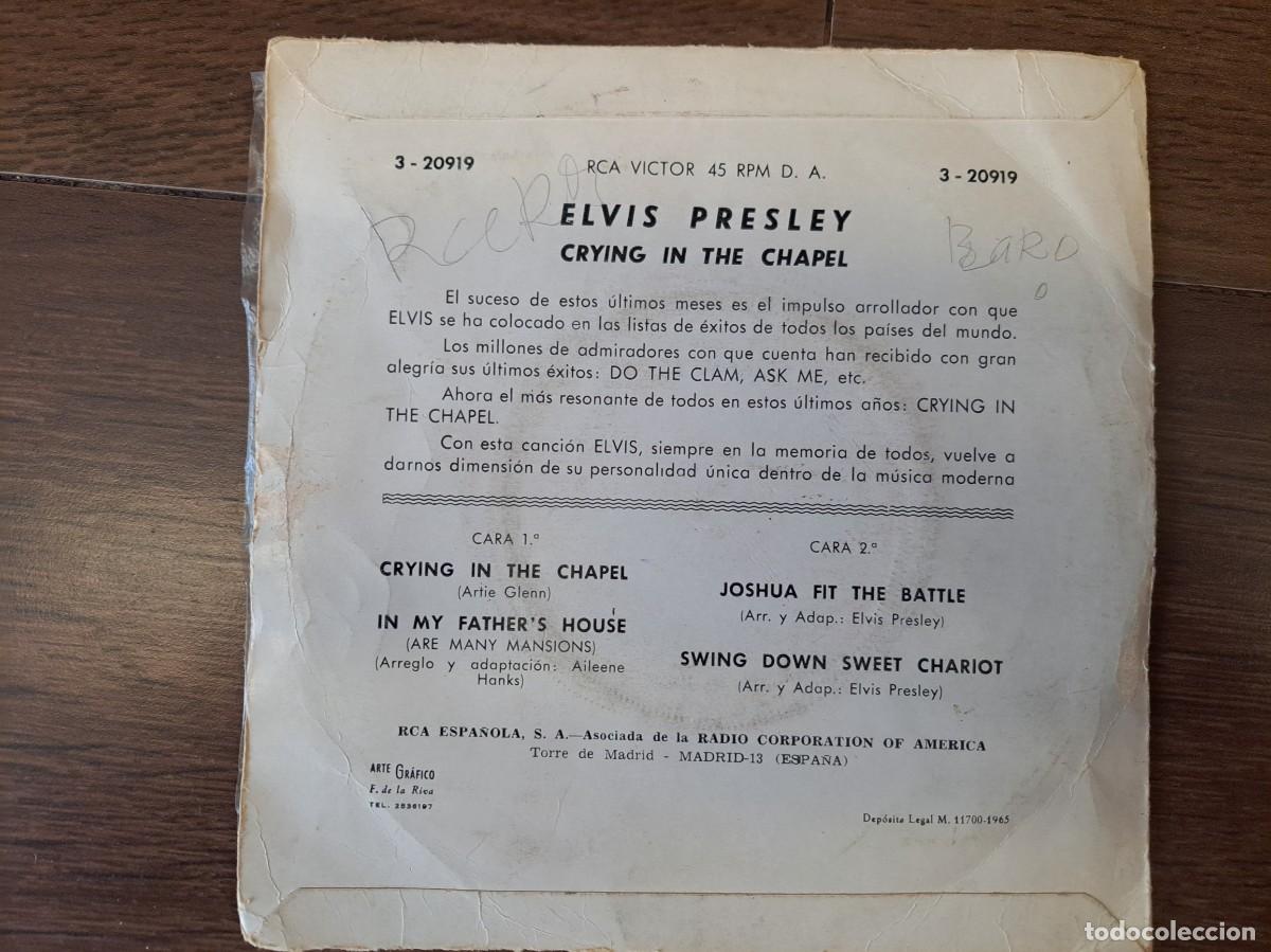 Discos de vinilo: vinilo elvis crying in the vhapel - Foto 2