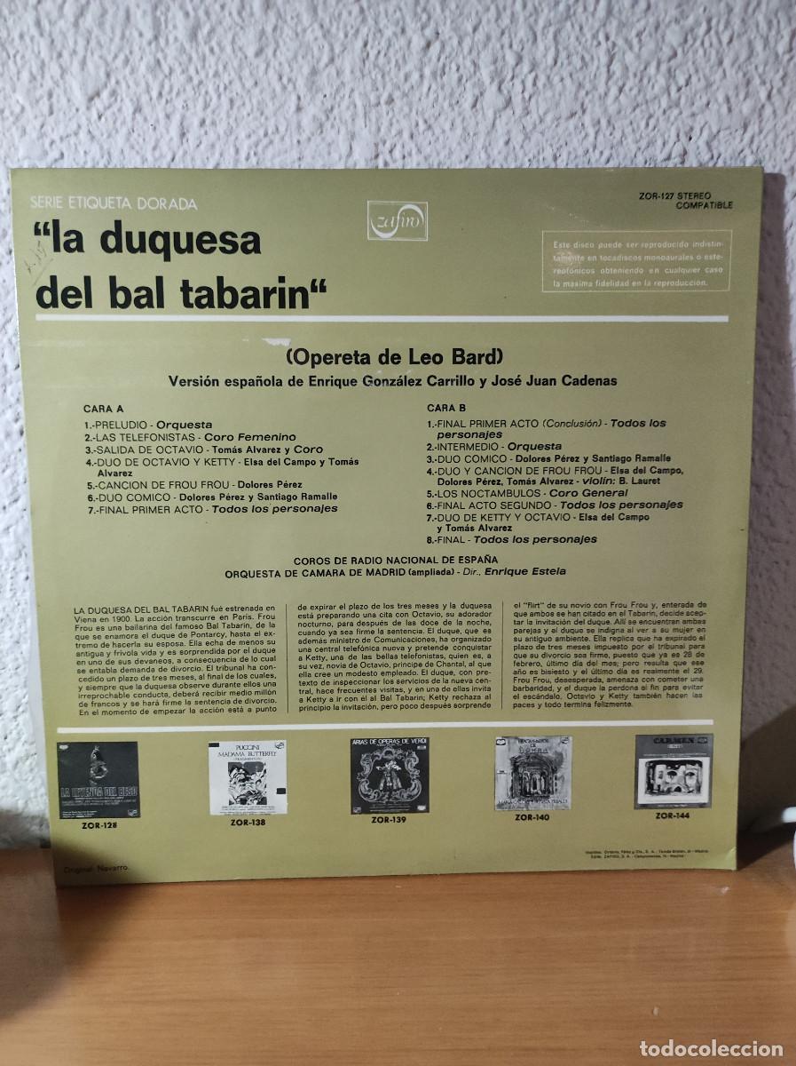 Discos de vinilo: LA DUQUESA DEL BAL TABARIN LEO BARD - Foto 2