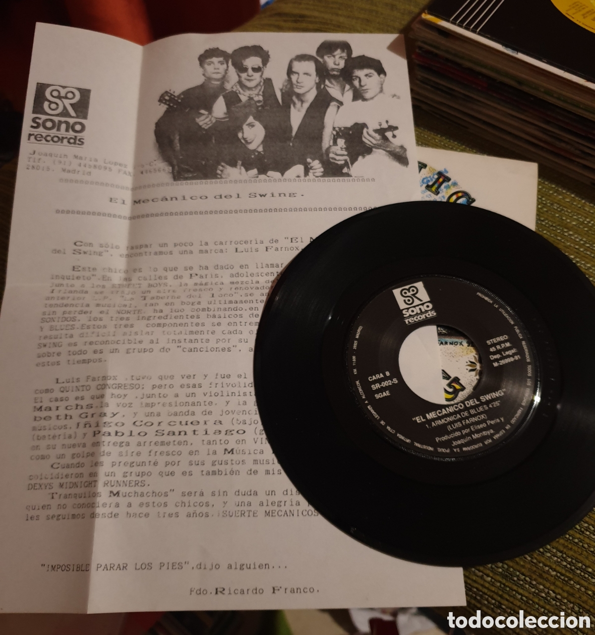 Discos de vinilo: El mec&aacute;nico del swing - armonica de blues. Con hoja - Foto 2