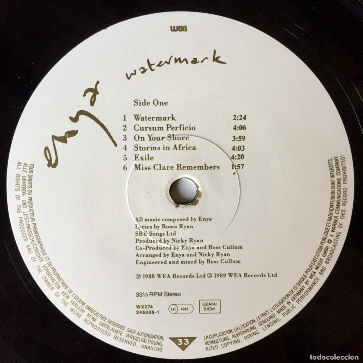 Discos de vinilo: ENYA : WATERMARK [WEA - DEU 1988] LP - Foto 4