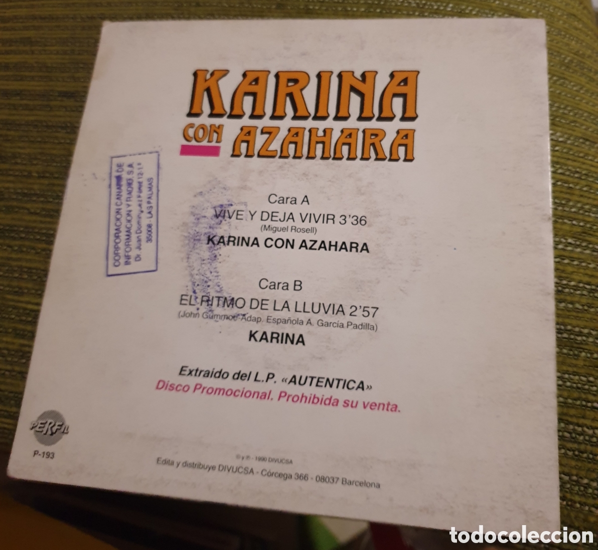 Discos de vinilo: Karina con Azahara - vive y deja vivir - Foto 2