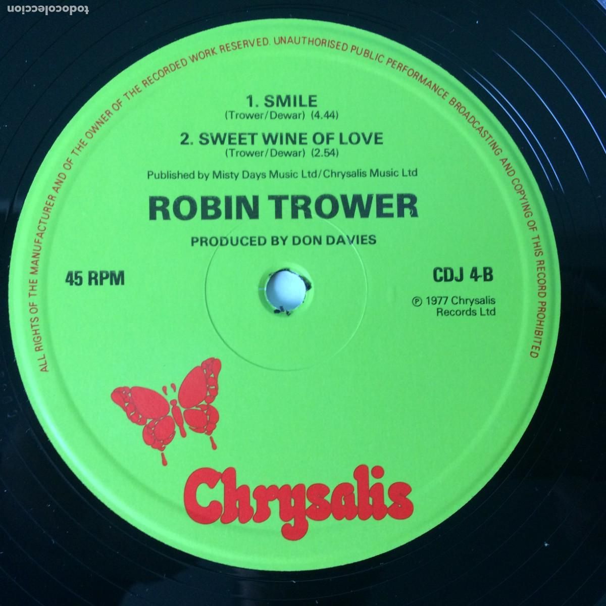 Discos de vinilo: Robin Trower &lrm;&ndash; Robin Trower , UK 1977 Chrysalis Maxi - Foto 4