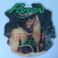 Discos de vinilo: POISON – EVERY ROSE HAS ITS THORN / BACK TO THE ROCKING HORSE ,UK 1988 CAPITOL RECORDS PICTURE DISC. Lote 396035019