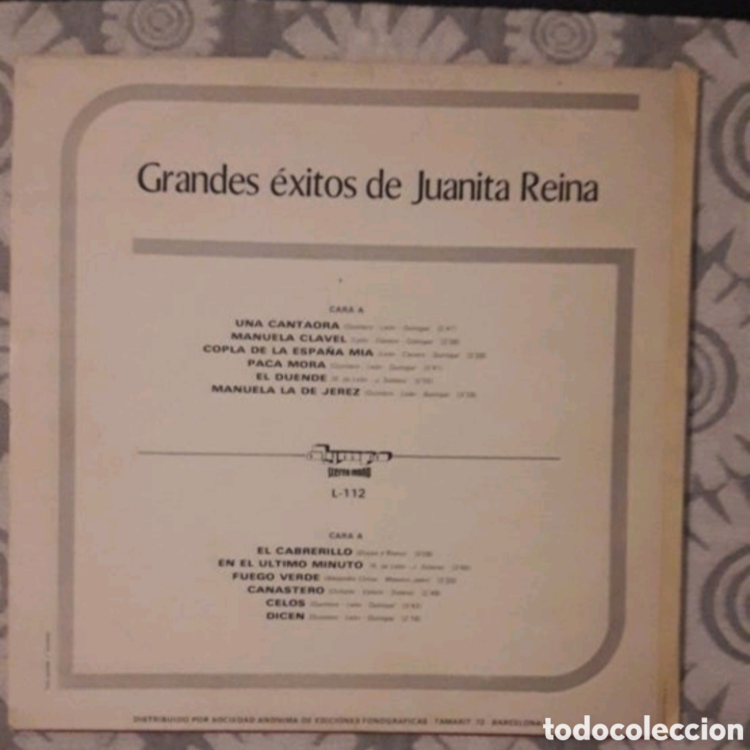 Discos de vinilo: Lp &Eacute;xitos de Juanita Reina - Foto 2