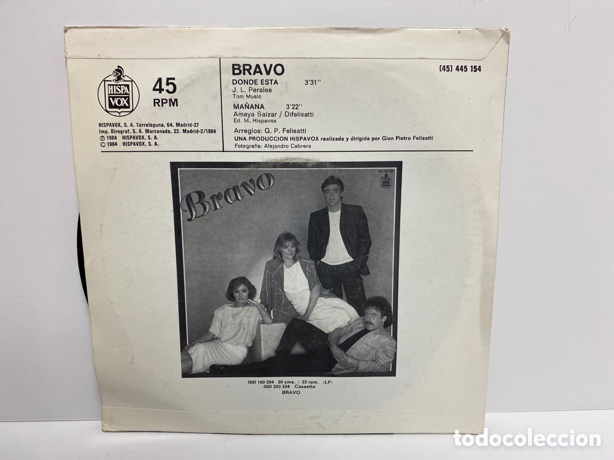 Discos de vinilo: Bravo - D&oacute;nde Est&aacute; (7&rdquo;, Single) - Foto 2