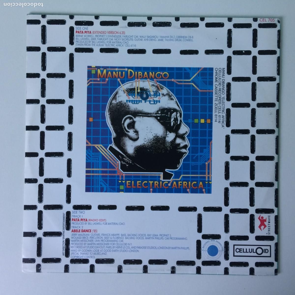 Discos de vinilo: Manu Dibango &lrm;&ndash; Pata Piya (Full Length Extended Version) , UK 1985 Celluloid Maxi - Foto 2
