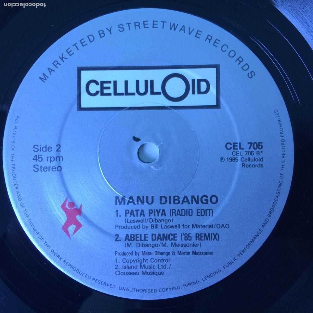Discos de vinilo: Manu Dibango &lrm;&ndash; Pata Piya (Full Length Extended Version) , UK 1985 Celluloid Maxi - Foto 4