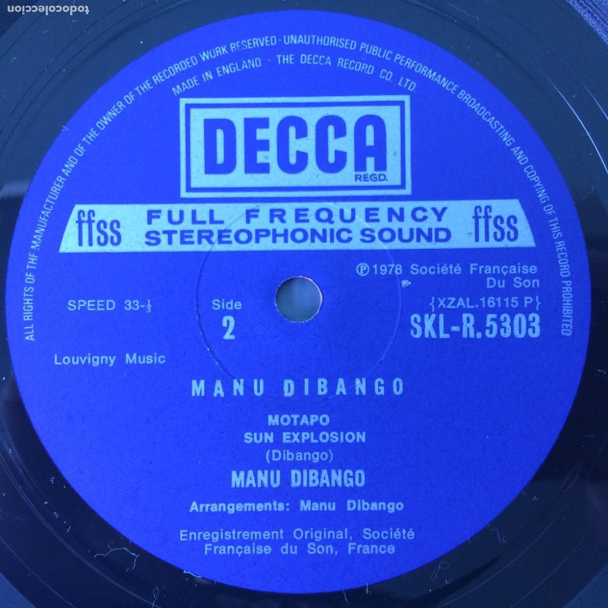 Discos de vinilo: Manu Dibango &lrm;&ndash; Sun Explosion , UK 1978 Decca - Foto 4