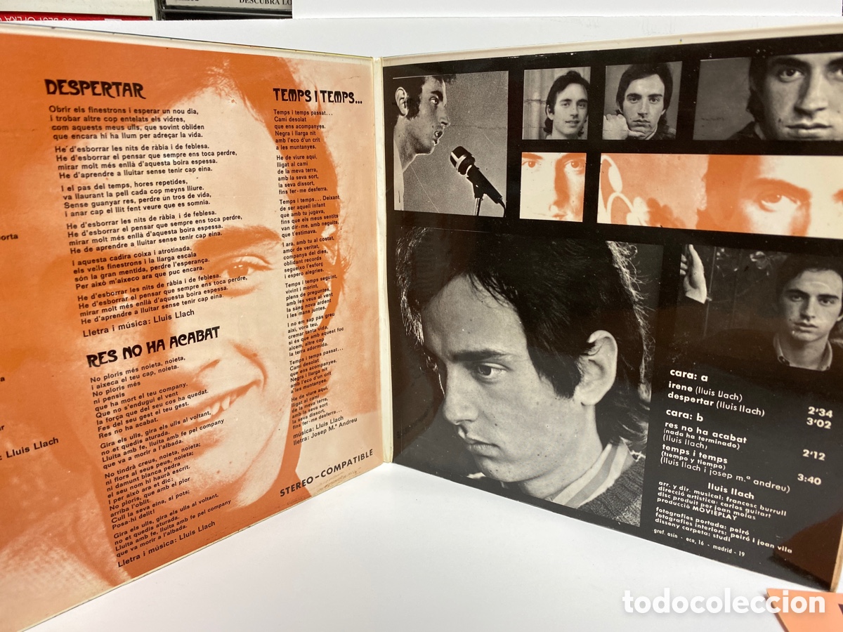 Discos de vinilo: Lluis Llach - Irene (7&rdquo;, EP) - Foto 2