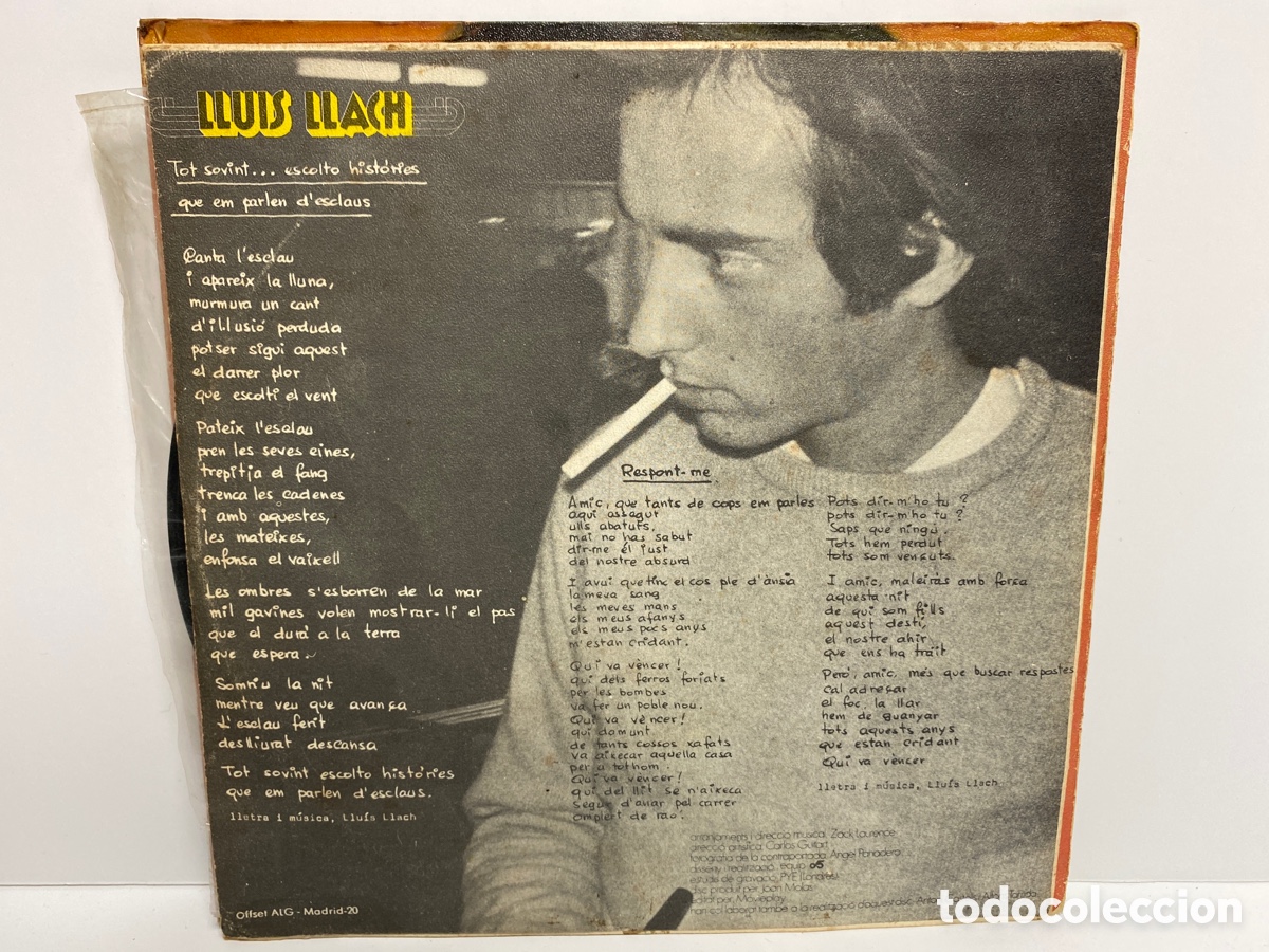 Discos de vinilo: Lluis Llach - Una Il&middot;lusi&oacute; (7&rdquo;, Single) - Foto 2