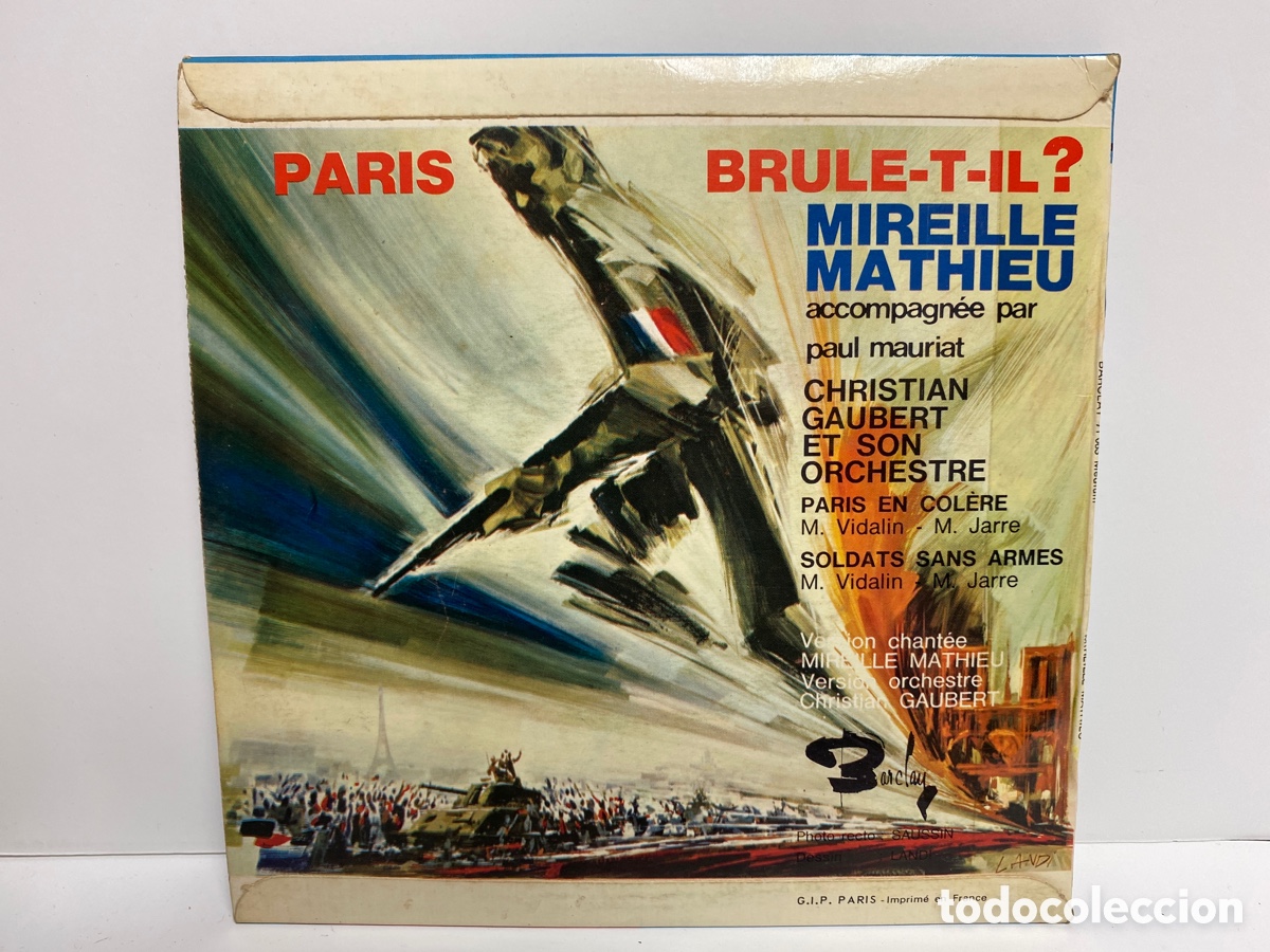 Discos de vinilo: Mireille Mathieu - Paris Brule-T-Il ? (7&rdquo;) - Foto 2