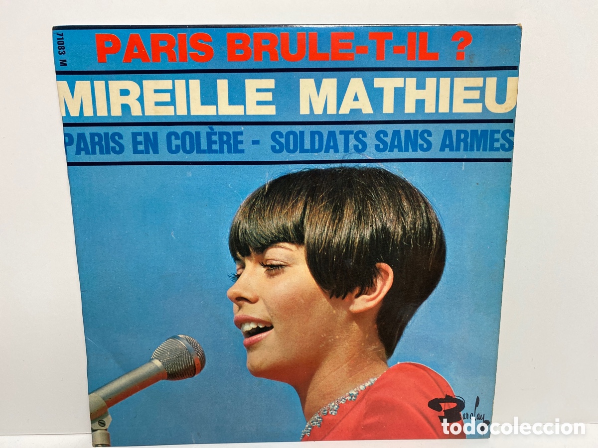 Discos de vinilo: Mireille Mathieu - Paris Brule-T-Il ? (7&rdquo;) - Foto 1