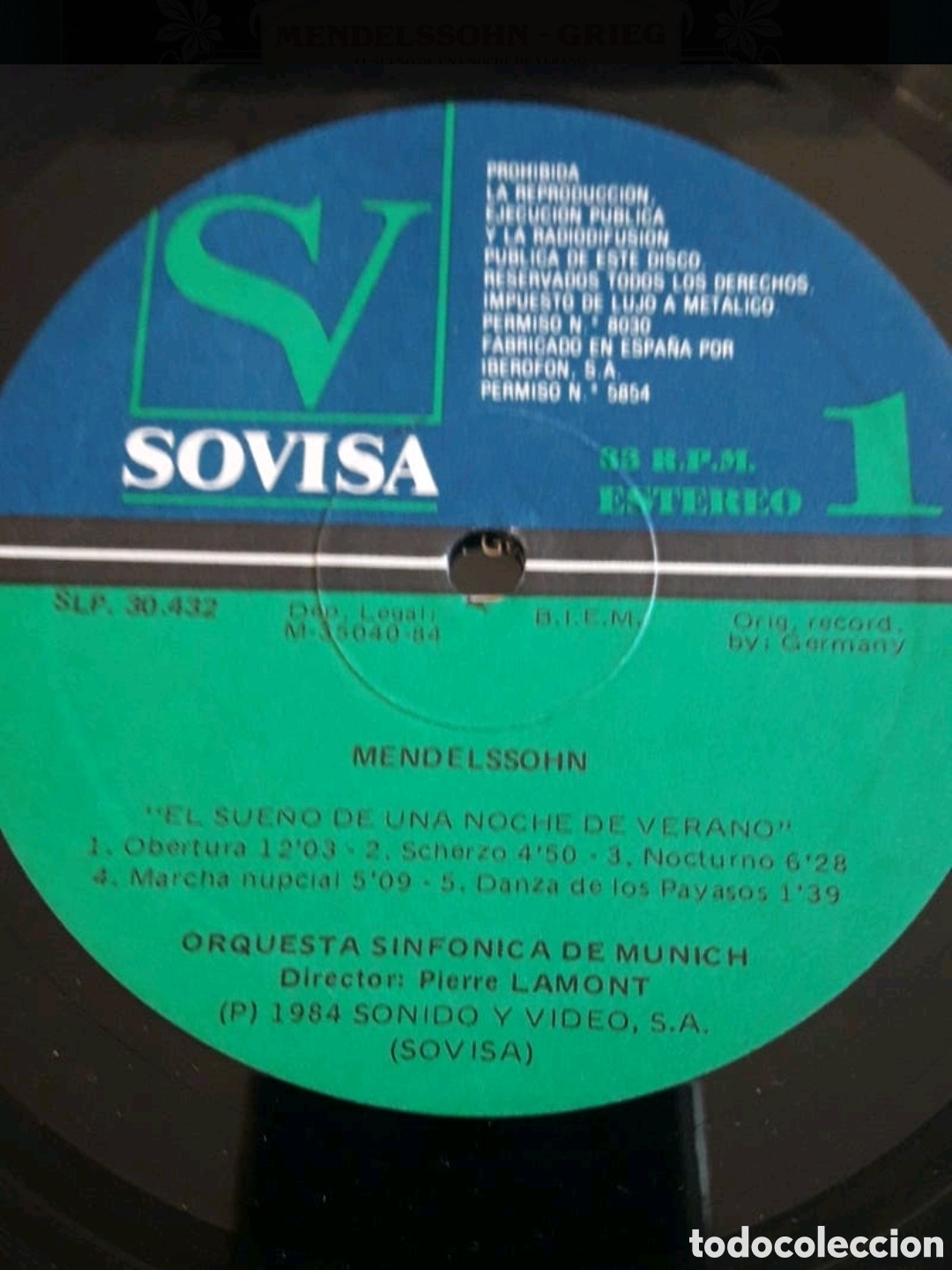 Discos de vinilo: Mendelssohn - Grieg. Orquesta Sinf&oacute;nica de M&uacute;nich - Foto 4