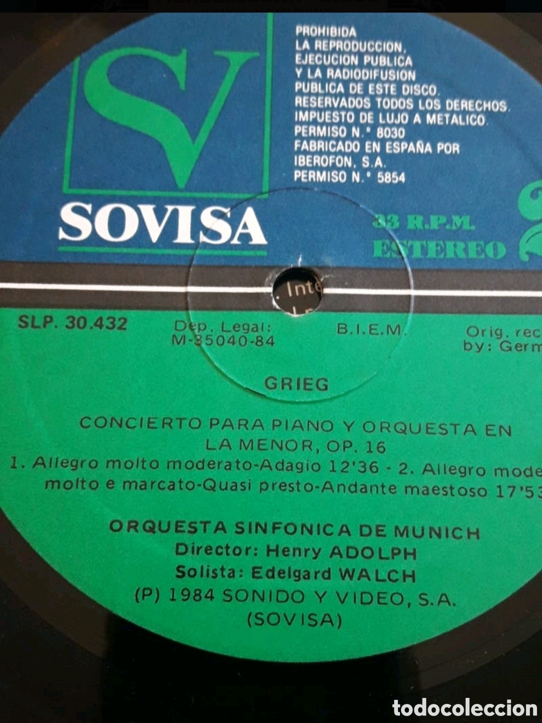 Discos de vinilo: Mendelssohn - Grieg. Orquesta Sinf&oacute;nica de M&uacute;nich - Foto 5