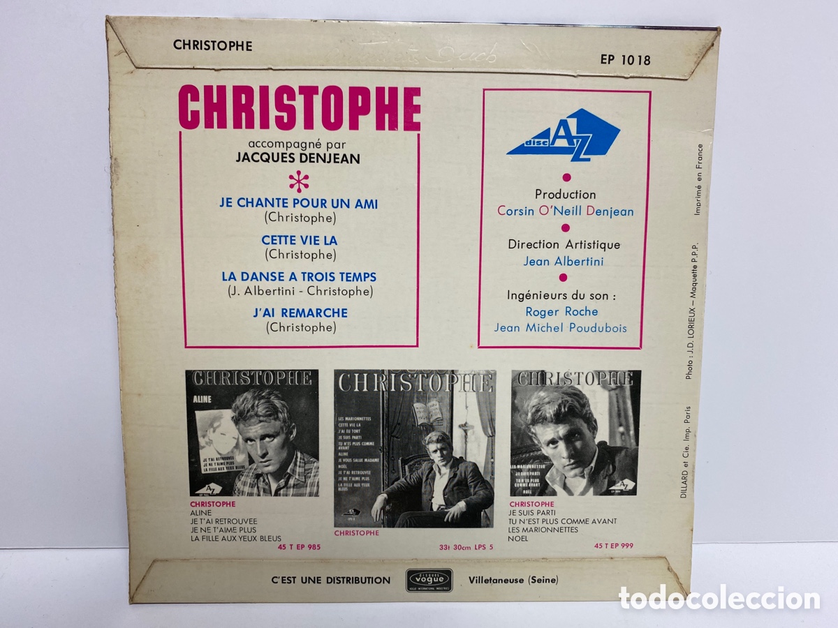 Discos de vinilo: Christophe - Je Chante Pour Un Ami (7&rdquo;, EP) - Foto 2