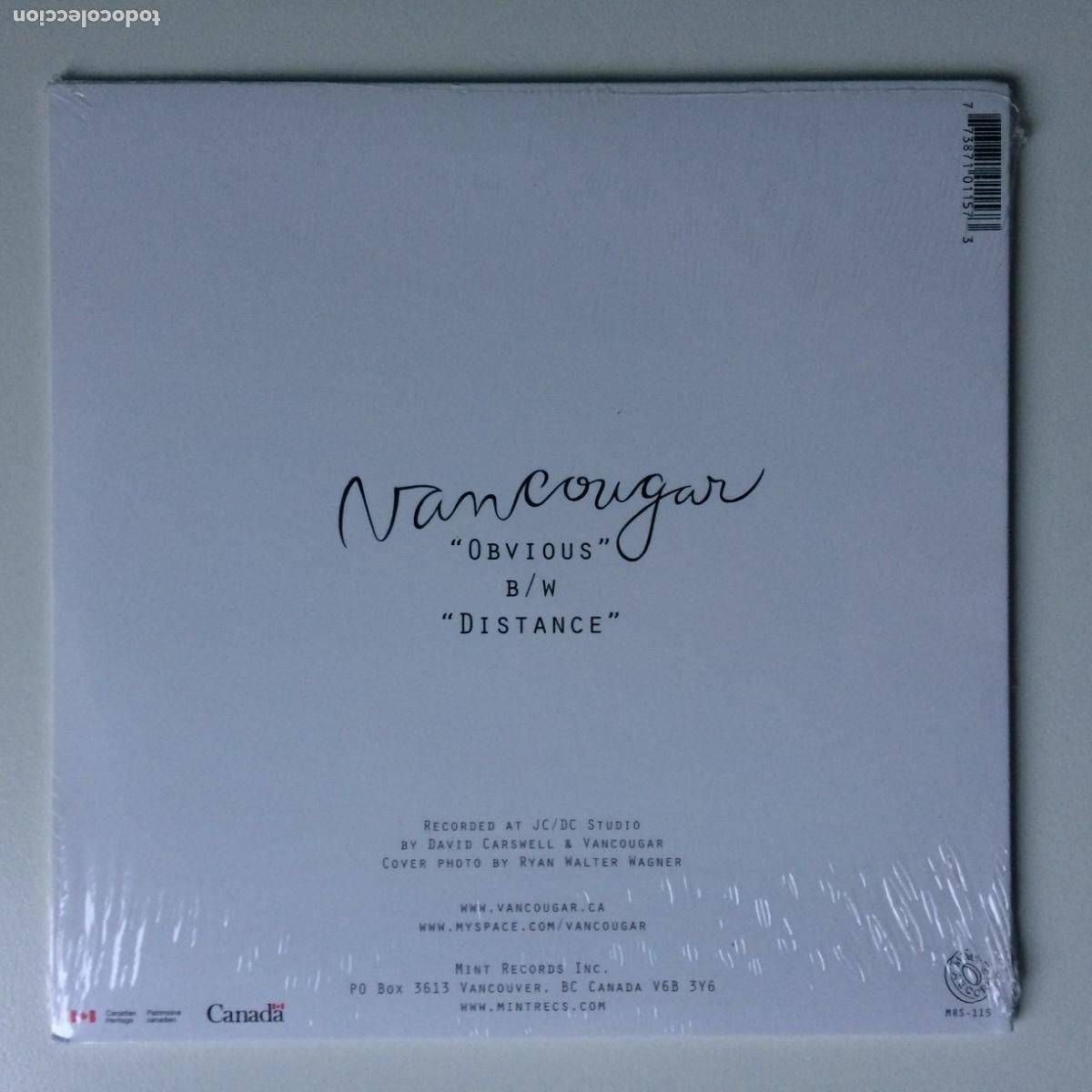 Discos de vinilo: Vancougar &lrm;&ndash; Obvious / Distance , Canada 2008 Mint Records - Foto 2