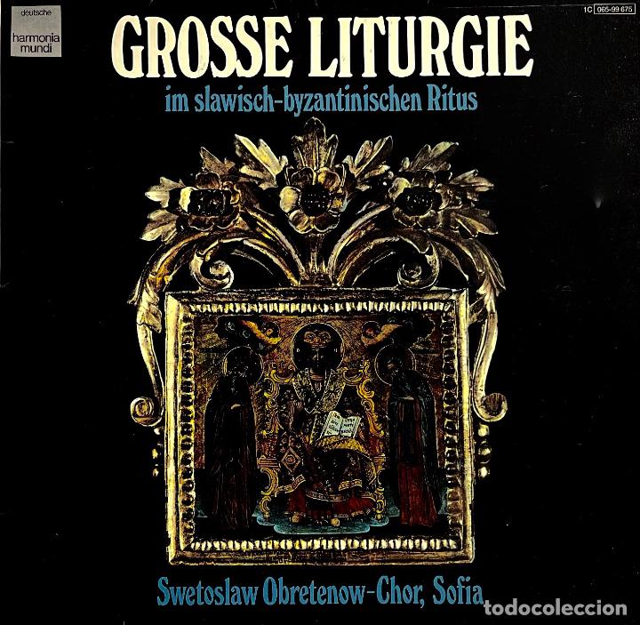 Disques de vinyle: GROSSE LITURGIE, RITO BIZANTINO. SWETOSLAW OBRETENOW CHOR SOFIA. LP ORIGINAL ESPA&Ntilde;A PORTADA DOBLE
