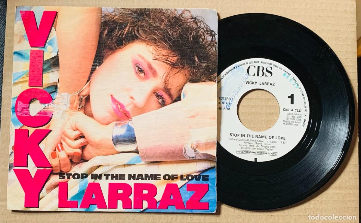 Discos de vinilo: VICKY LARRAZ SINGLE STOP IN ..... PROMOCIONAL 1986 - Foto 1