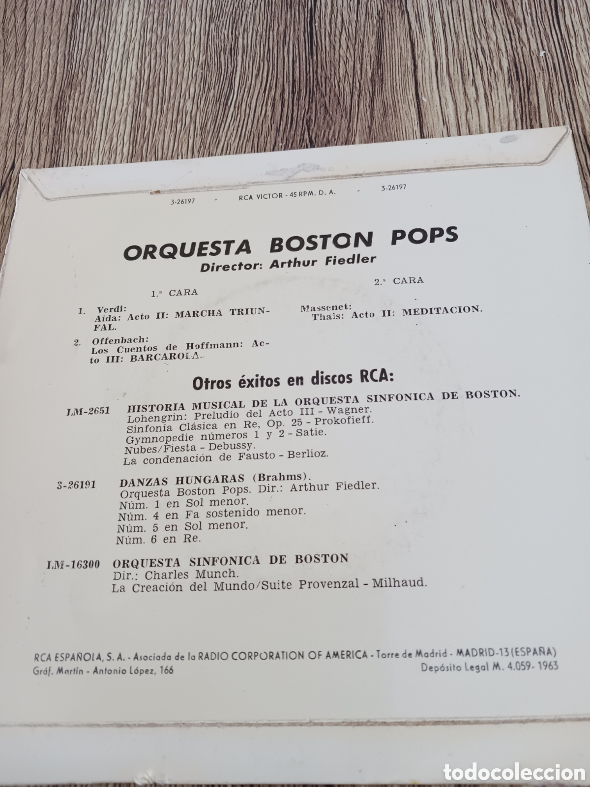 Discos de vinilo: Orquesta Boston Pops .Aida. - Foto 2
