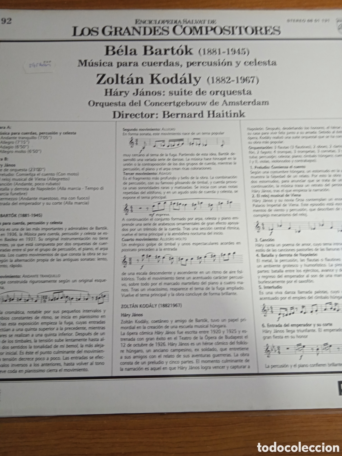 Discos de vinilo: Bela bartok - m&uacute;sica para cuerdas .... - Foto 2