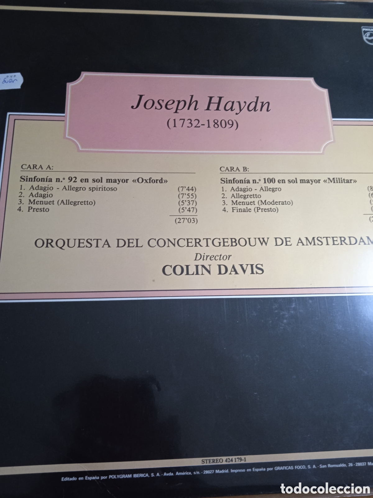 Discos de vinilo: Hayden - sinfonia N 92.... - Foto 2