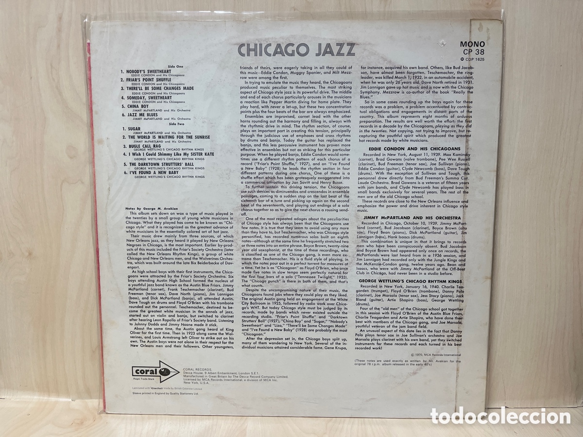 Discos de vinilo: Various - Chicago Jazz (LP, Comp) - Foto 2
