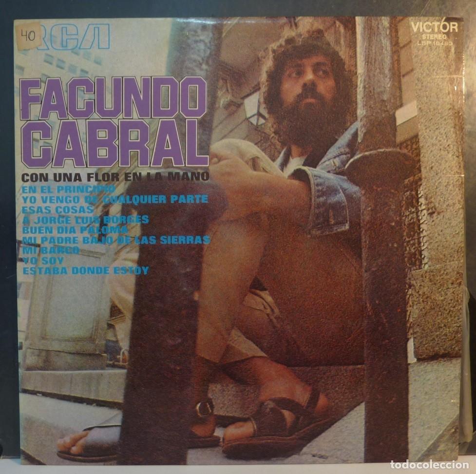 Discos de vinilo: FACUNDO CABRAL // CON UNA FLOR EN LA MANO // 1972 // (VG VG) // LP - Foto 1