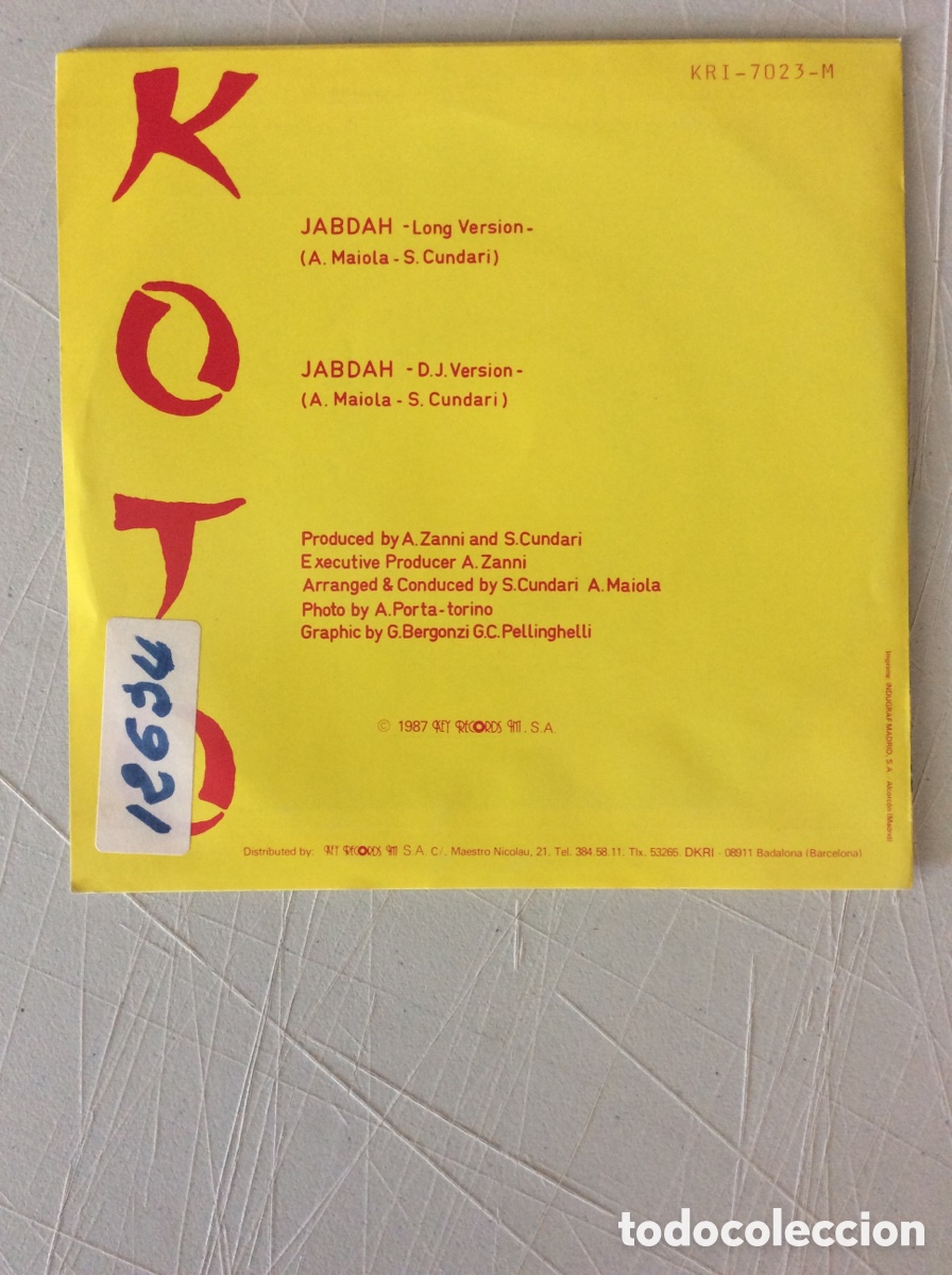 Discos de vinilo: Koto. Jabdah. - Foto 2