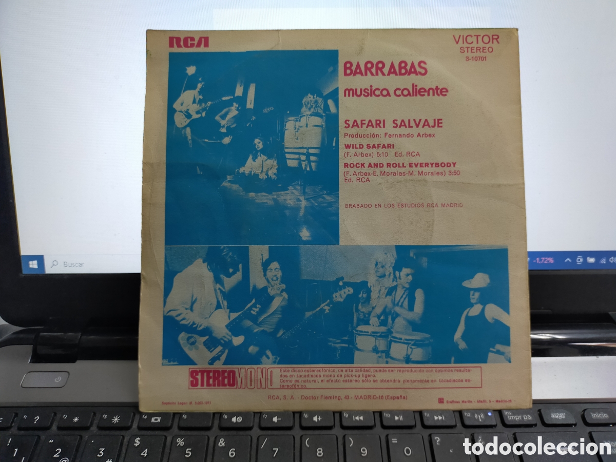 Discos de vinilo: Barrab&aacute;s single safari salvaje 1972 - Foto 2