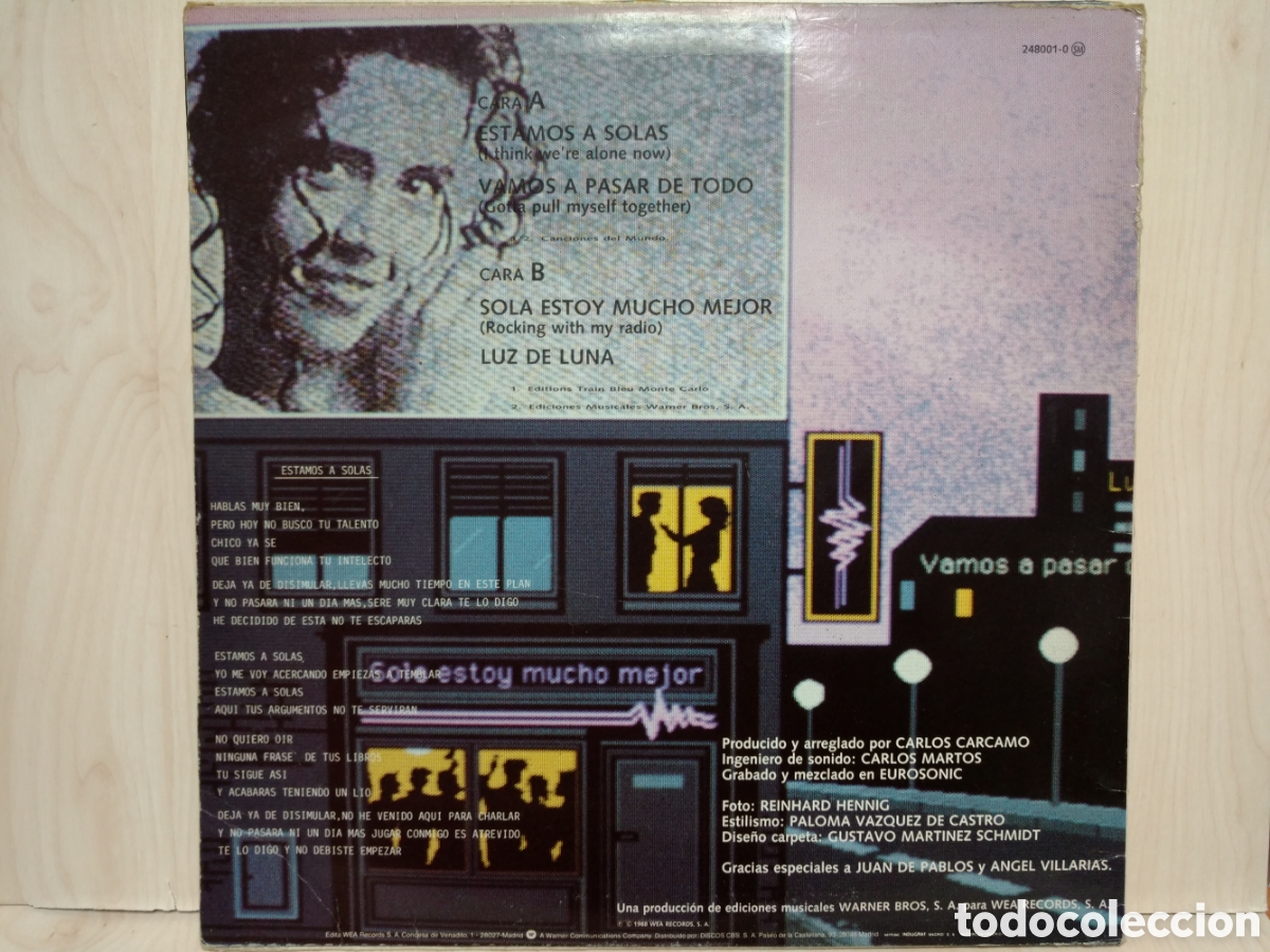 Discos de vinilo: Cris - Estamos A Solas... (12&rdquo;, Maxi) - Foto 2