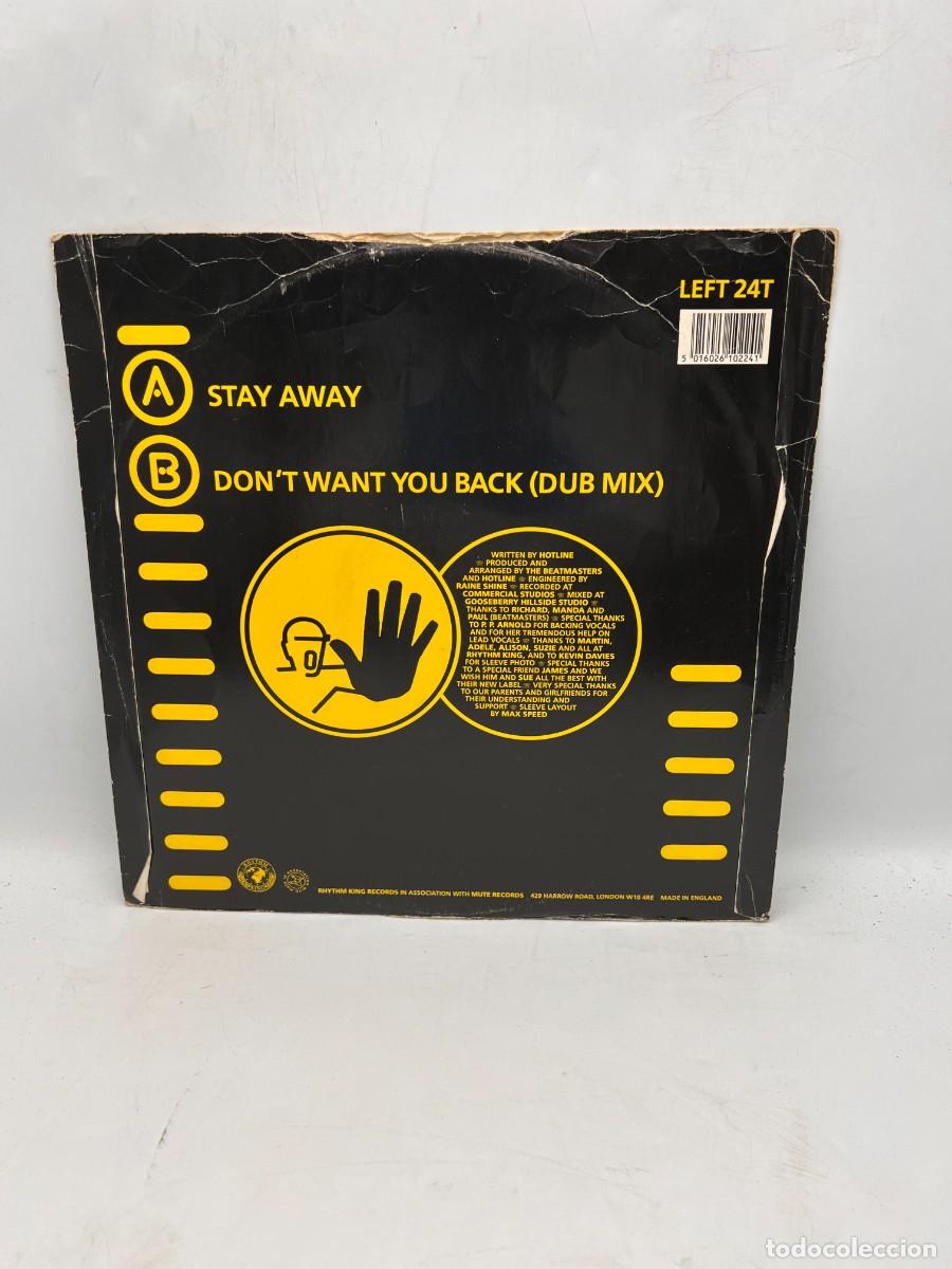 Discos de vinilo: MAXI SINGLE - HOTLINE - STAY AWAY - RHYTHM KING - UK - Foto 4