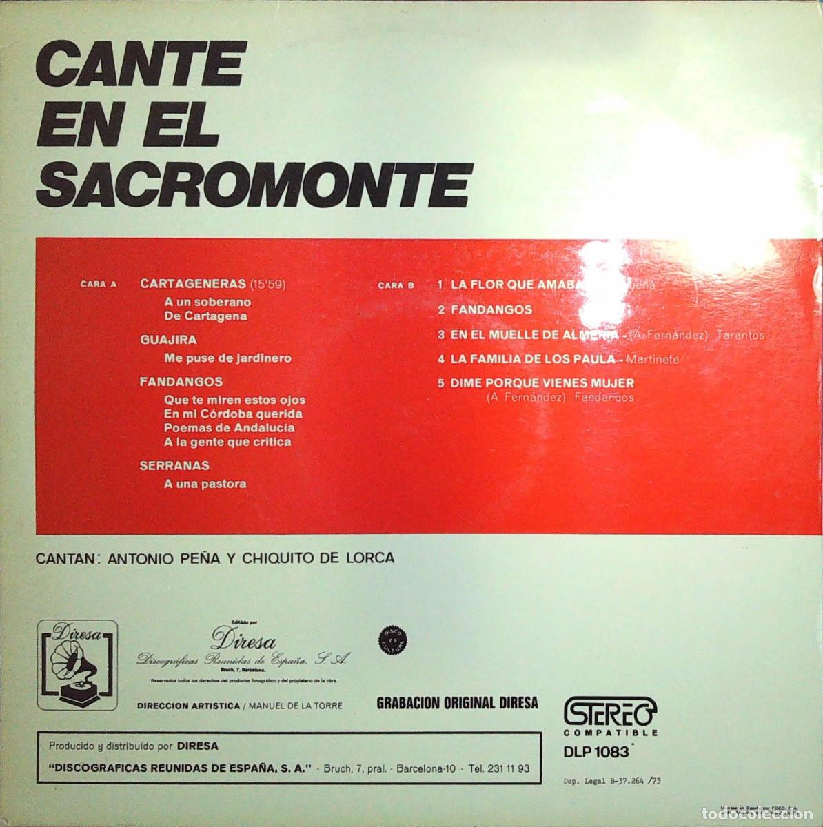 Discos de vinilo: LP CANTE EN EL SACROMONTE - Foto 2