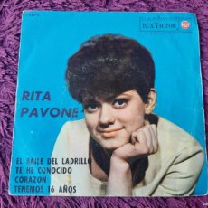 Discos de vinilo: RITA PAVONE – EL BAILE DEL LADRILLO, VINYL 7” EP 1963 SPAIN 3-20676. Lote 397197164