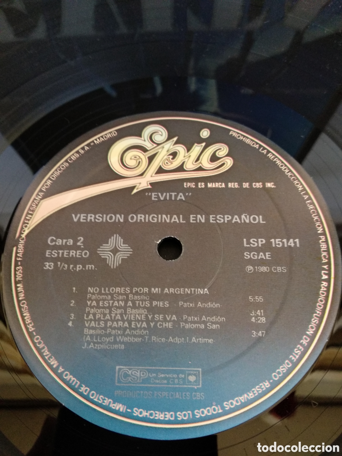 Discos de vinilo: *EVITA, SPAIN, EPIC, 1981, LC.5 - Foto 3