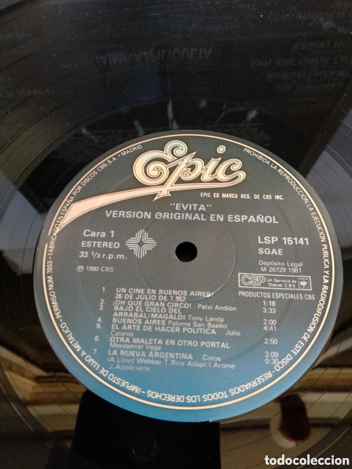 Discos de vinilo: *EVITA, SPAIN, EPIC, 1981, LC.5 - Foto 4