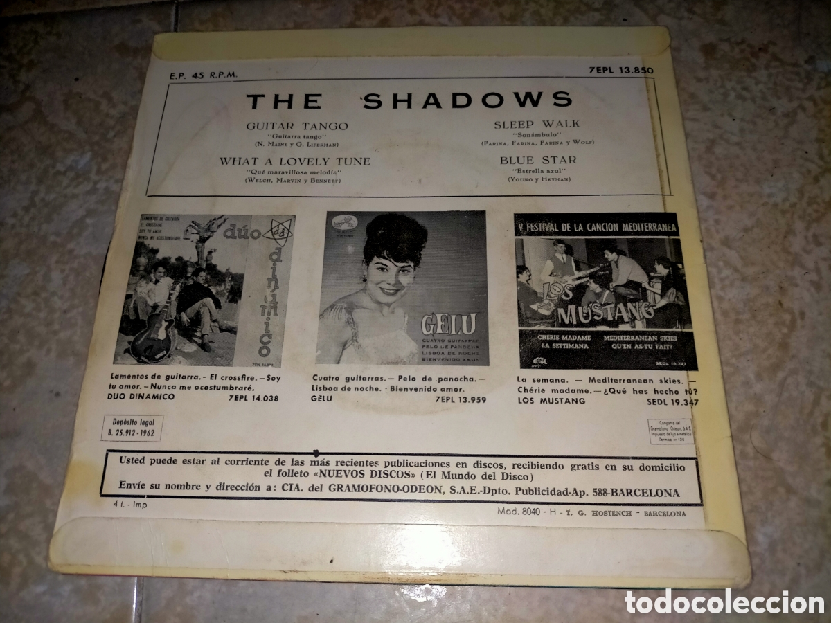 Discos de vinilo: THE SHADOWS-GUITAR TANGO - Foto 2