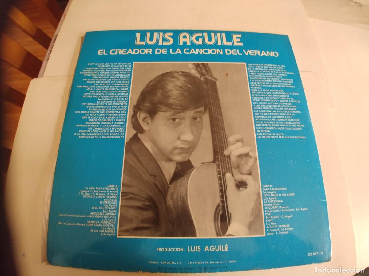 Discos de vinilo: LUIS AGUILE-LP TODOS LOS EXITOS DEL VERANO - Foto 2