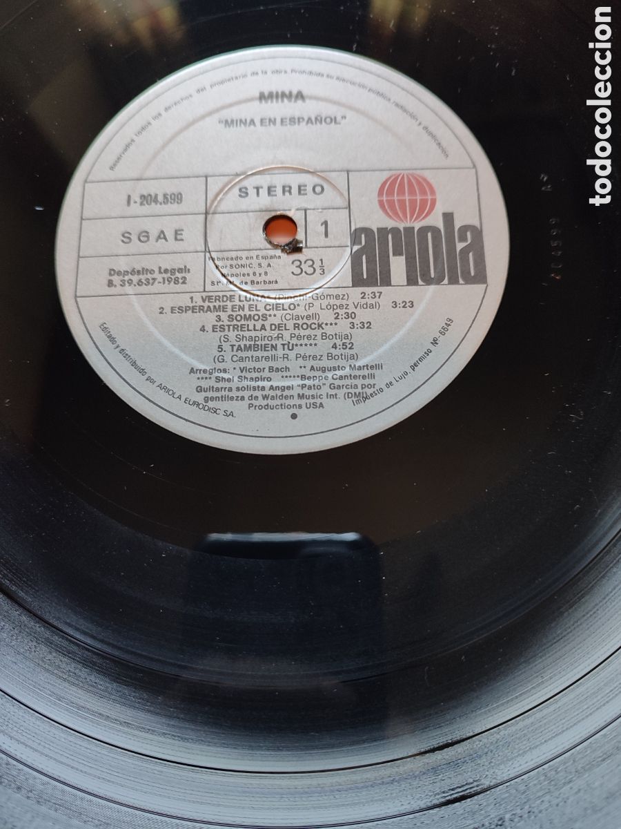 Discos de vinilo: Mina - Mina en espa&ntilde;ol - Foto 3