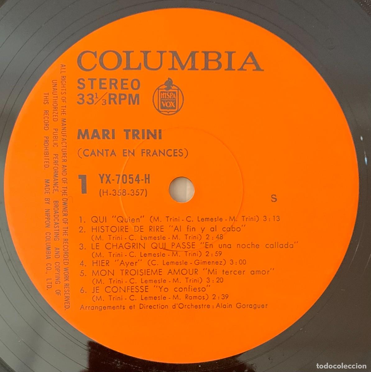 Discos de vinilo: MARI TRINI LP CANTANDO EN FRANCES EDICION JAPONESA - Foto 4