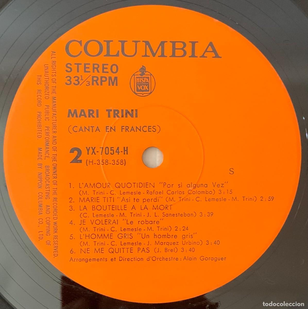 Discos de vinilo: MARI TRINI LP CANTANDO EN FRANCES EDICION JAPONESA - Foto 5
