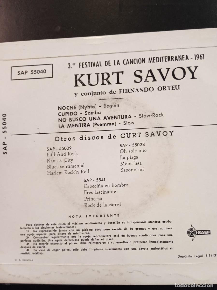 Discos de vinilo: KURT SAVOY- NOCHE. EP - Foto 2