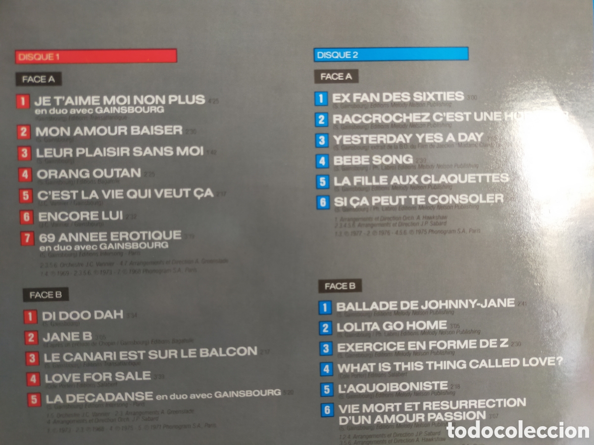 Discos de vinilo: Jane birkin doble LP succes 2 disques - Foto 2
