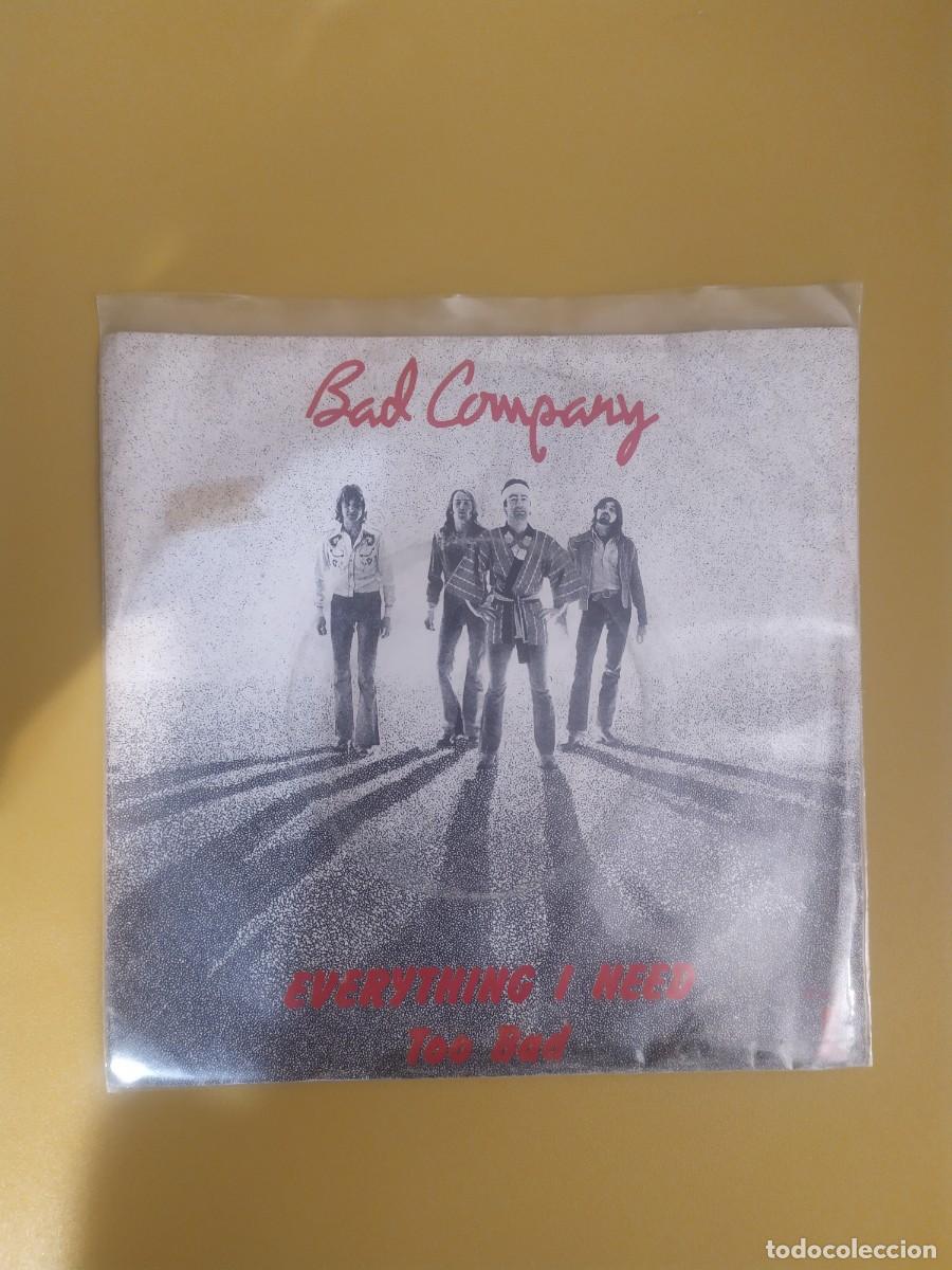 Discos de vinilo: Bad Company - Everything i need / Too bad 1977 - Foto 1