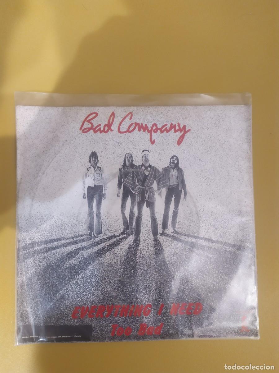 Discos de vinilo: Bad Company - Everything i need / Too bad 1977 - Foto 2