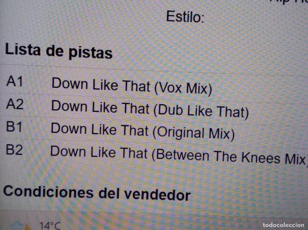 Discos de vinilo: Stik-E & The Hoodz-Down Like That-Maxi Single Vinilo- - Foto 2